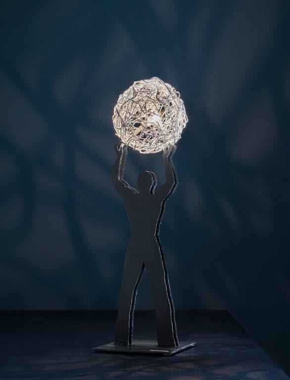 Arbre lumineux LED WILLOW (H120cm) en métal blanc - Keria et Laurie Lumière